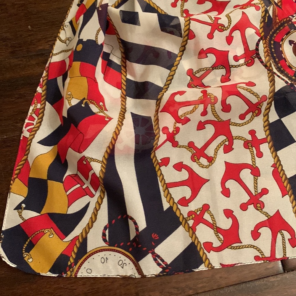 Art of the Scarf made in Italy 🇮🇹 Nautical Print Scarf